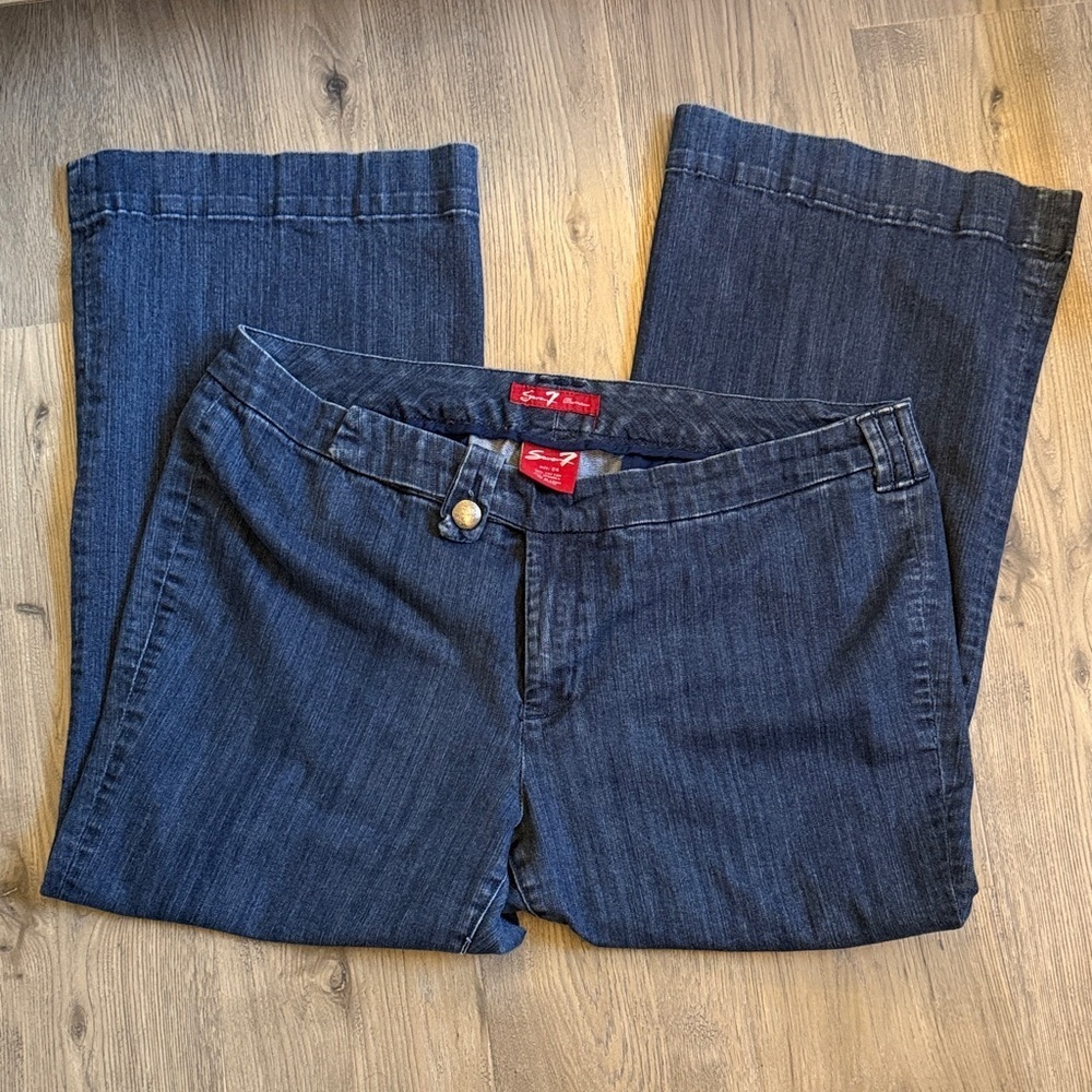 Seven7 Dark Blue Boot Cut Women's Jeans